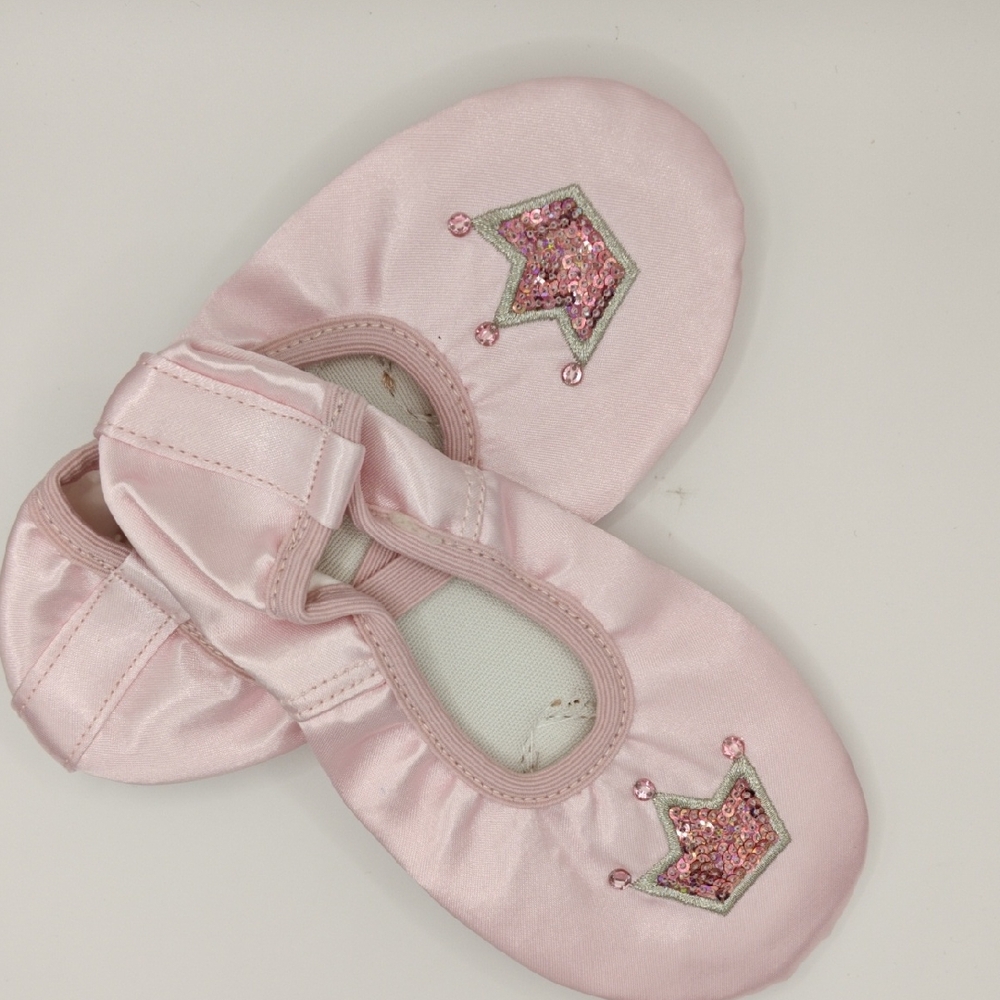 Pink Ballet Slippers with Crown Design
